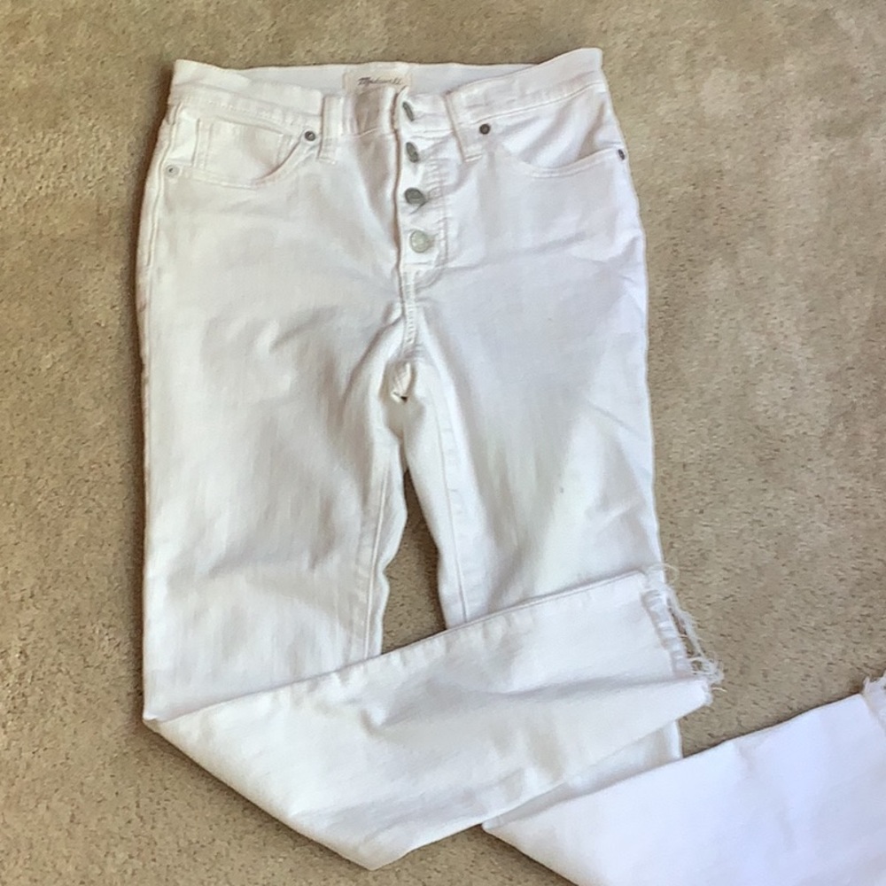 Madewell white jeans 9” mid-rise skinny 27  white